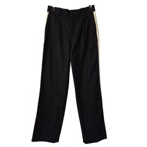 Madewell Signature Trouser Pant Side Stripe Women 2 Black White NWT $128 NX589‎